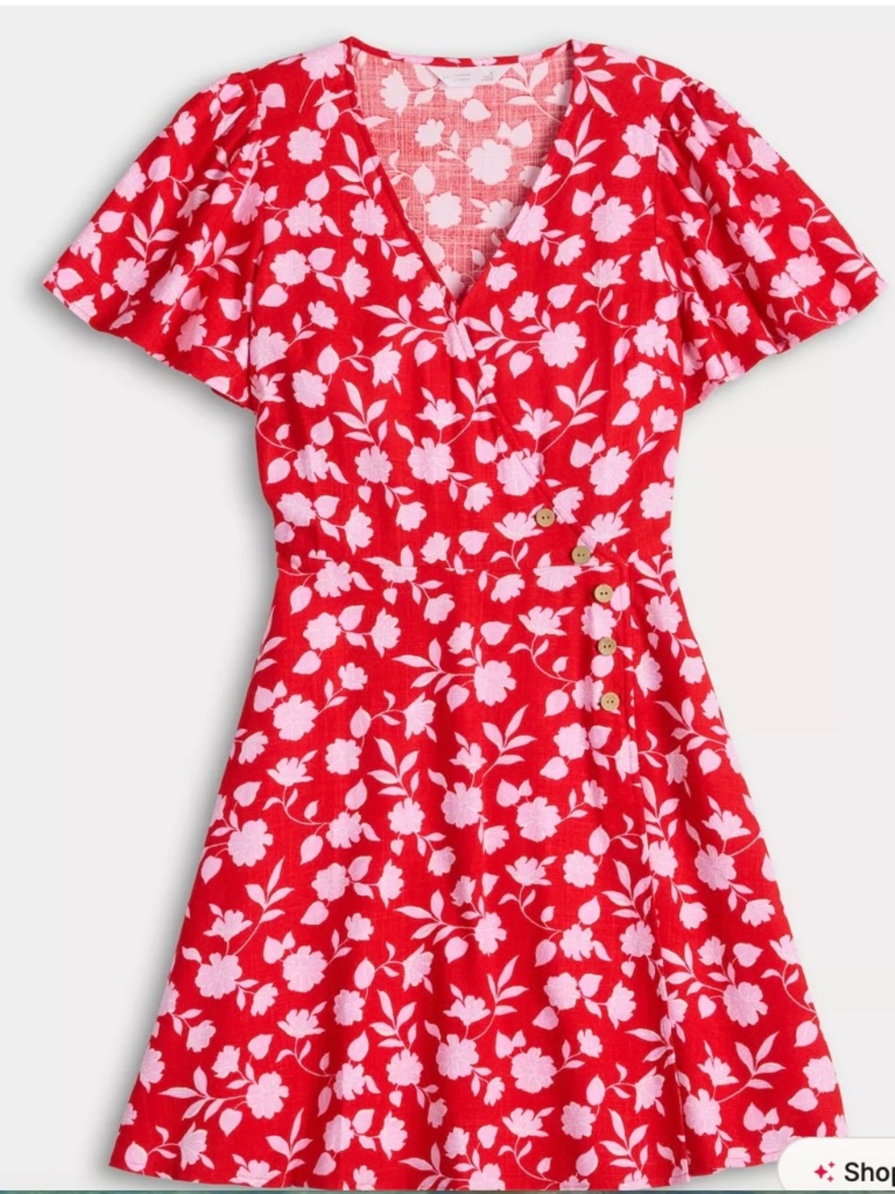 LC Lauren Conrad Button Wrap Mini Dress